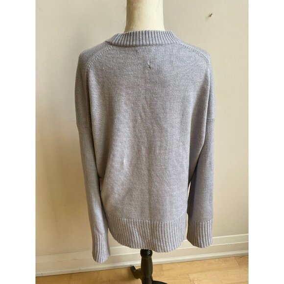 𝅺NORDSTROM Women Light Purple Wool Blend Sweater Sz Large *Flaw Bell Sleeve - Picture 4 of 7